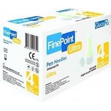 GlucoRx Finepoint Needles 4mm 31g - Pack of 100
